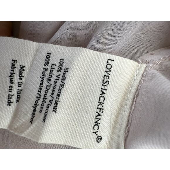 LoveShackFancy Desra Floral Ruffle Mini Dress 100% Viscose Lined Pink XS - Picture 14 of 14